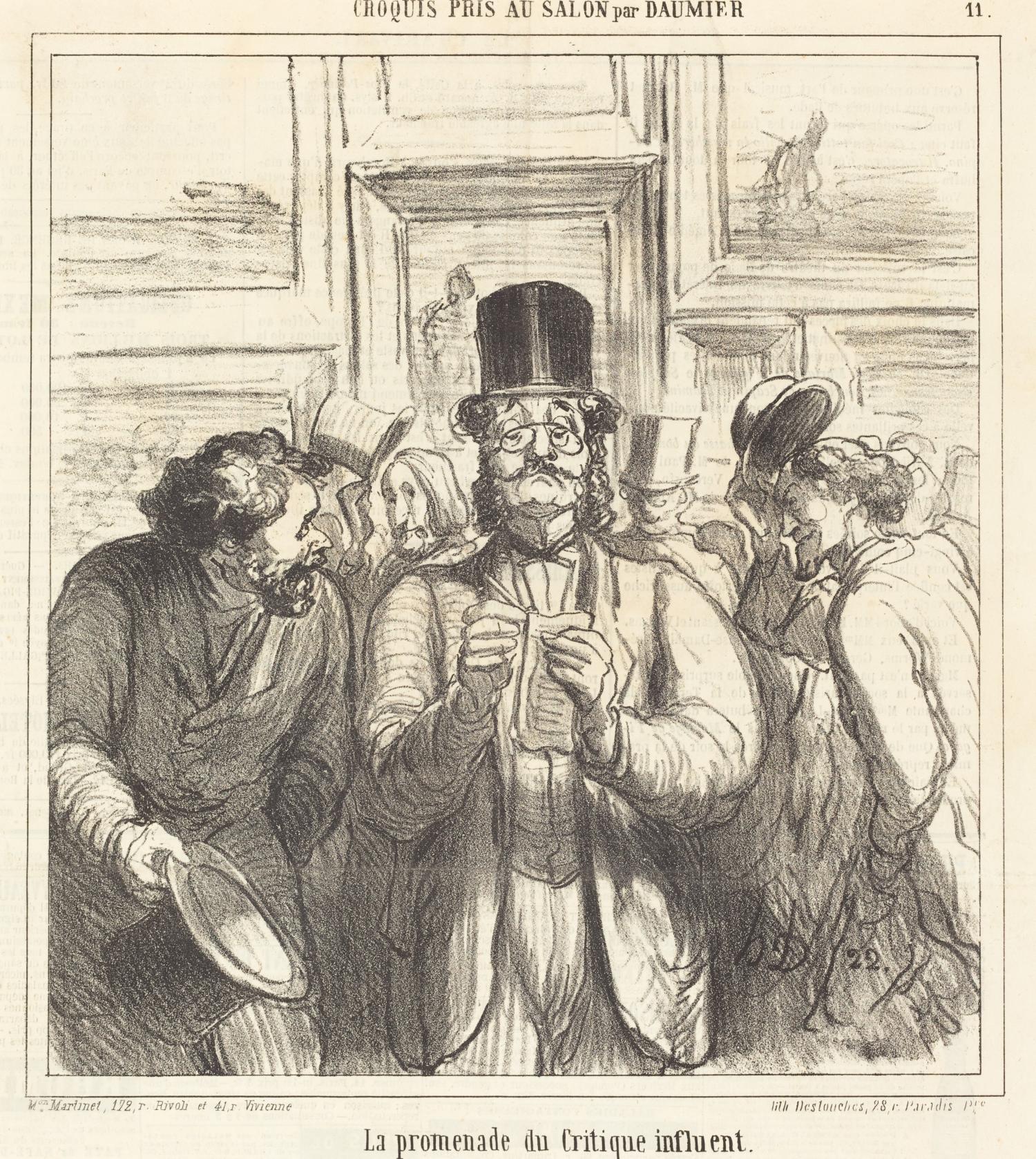 La promenade du Critique influent, door Honoré Daumier (gepubliceerd 24/06/1865)