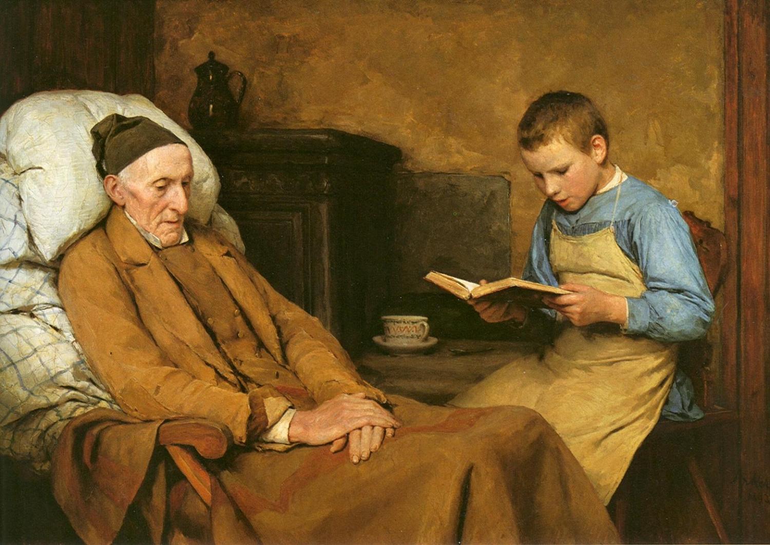 Lecture au grand-père