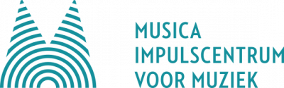 wit-blauw logo van Musica Impulscentrum voor Muziek