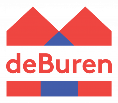 rood-blauw logo deBuren