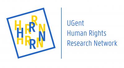 blauw-geel-wit logo van het UGent Human Rights Research Network