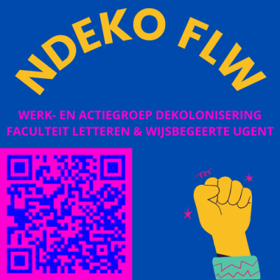 logo NDeko FLW wat staat voor Netwerk Dekolonisering Faculteit Letteren en Wijsbegeerte